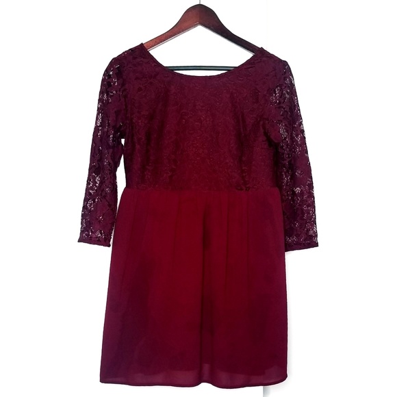 Forever 21 Dresses & Skirts - Forever 21 Burgundy Lace Dress